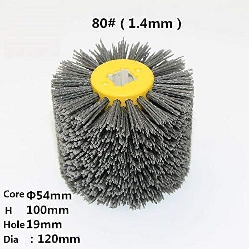SIGNI Abrasive Nylon Drawing Wheel Drum Burnishing Polishing Brush for Wooden Furniture Floor Polishing 120X100mm 80 Grit 1pack