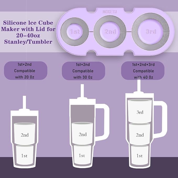 Silicone Ice Mold for Stanley Cup 30 40oz, Tumbler Ice Maker | Easy Fill and - Image 4
