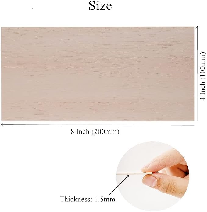 12 Pack Balsa Wood Sheets 1/16 x 4 x 8 Inch Natural Wood Color Unfinished Wood - Image 5