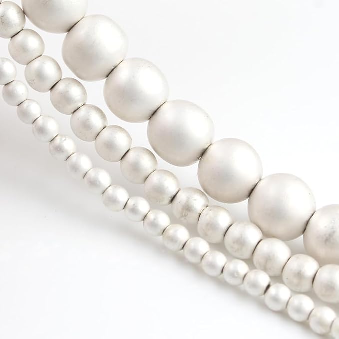 4mm Matte Silver Hematite Bead, 15-Inch Matte Round Loose Stone Beads - Image 6