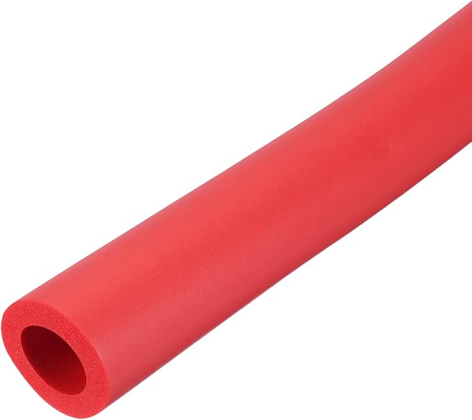 uxcell Pipe Insulation Tube Foam, 11/16" ID x 1/4" Thick x 1.64ft Foam Pipe Cover Non-Slip Hollow Tubing Guitar Air Conditioner Stand Fitness Equipment Handles, Red