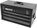 Boxo USA Hand Carry Tool Box 3-Drawer Heavy Duty Steel Toolbox with Lock System (Black)