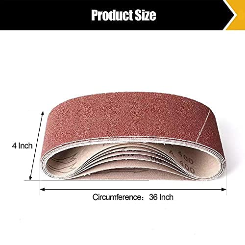 14 Pack Sanding Belts 4x36 Inch, 4x36 Belt Sander Sanding Belt Sander Paper 40/60/80/120/180/240/400 Grits Assortment Aluminum Oxide Sanding Belts for Belt Sander Knife Wood Metal Polishing