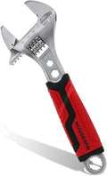 6-Inch Adjustable Wrench, Wide Jaw Adjustable Wrench with Anti-Slip Grips, Cr-V Steel Wrenchs for Home Repair, DIY, Garage