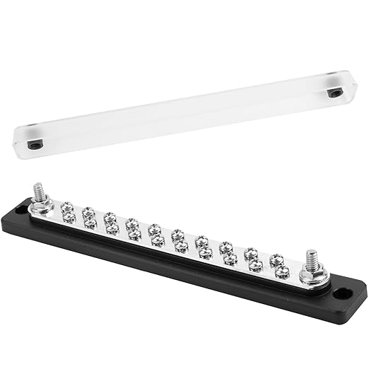 GLOSO Common Bus Bar M6 Studs Power Distribution Block Marine Busbar Battery Terminal Distribution Block 150 Amp Rating 20P