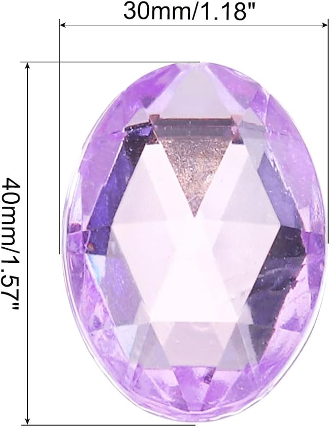 MECCANIXITY 10Pcs Acrylic Oval Gems 30x40 mm Flat Back Artificial Rhinestones - Image 2
