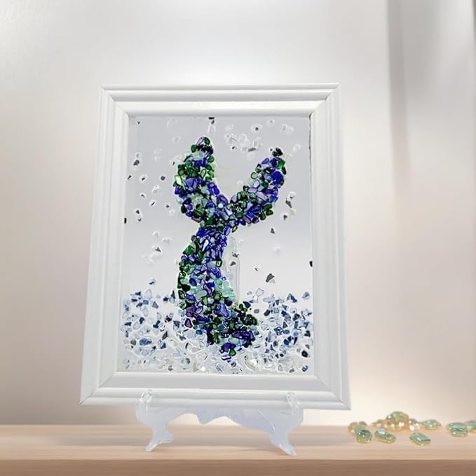 Sea Glass Art Kit, Mosaic Glass Photo Frame Set 9.5x7.5 Inch, Handcraft Style - Image 3