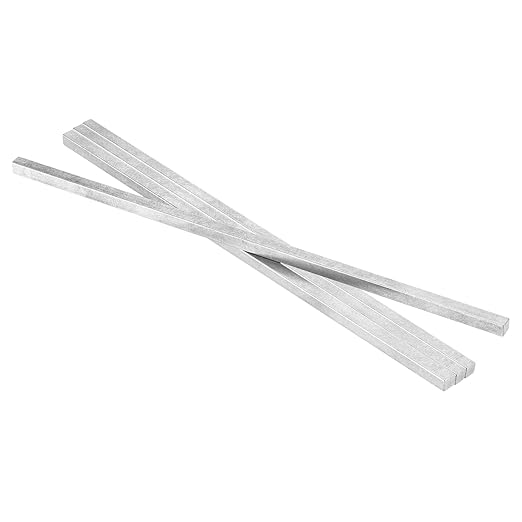 uxcell 4 Pcs Square Steel Key Stock, 5/16" x 5/16" x 12" Cold-Drawn 45# Steel Bars Precision Key Stock for Gearbox Coupling, Silver Tone