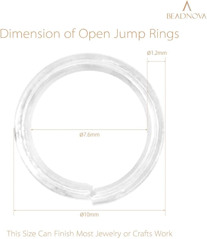 BEADNOVA 10mm Jump Rings Silver Jewelry Jump Rings - Image 3