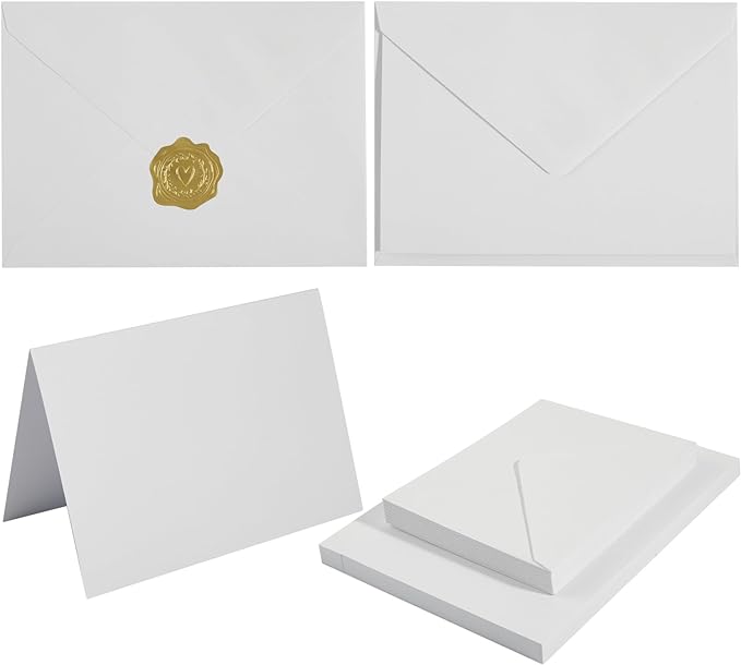 50 Pack White A6 Envelopes by Toperd