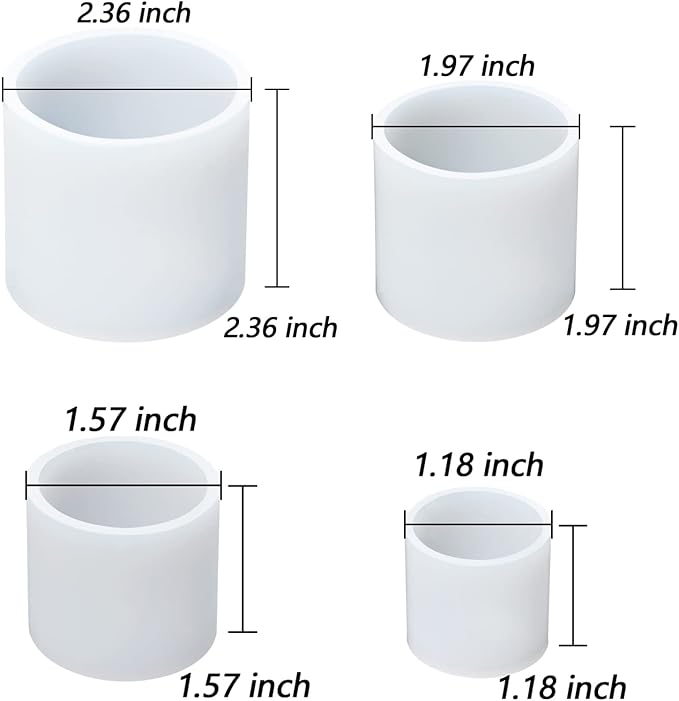 4 Pcs Cylinder Candle Molds for Candle Making, Silicone Candle Molds | Pillar - Image 5