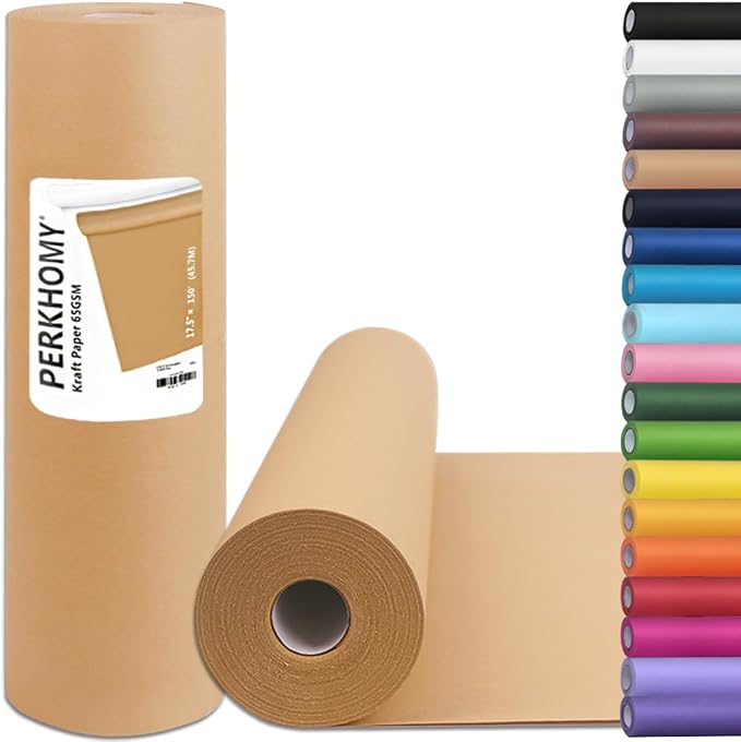 PerkHomy Brown Kraft Paper Roll 17.5" x 1 by PerkHomy