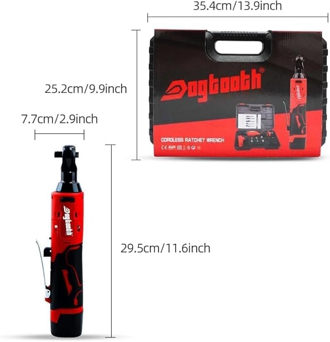 dogtooth Cordless Electric Ratchet Wrench Set, Brushless,Variable Speed Trigger,3/8" 16.8V Power Ratchet Tool Kit With 2 Packs 1500 mAh Batteries and Charger
