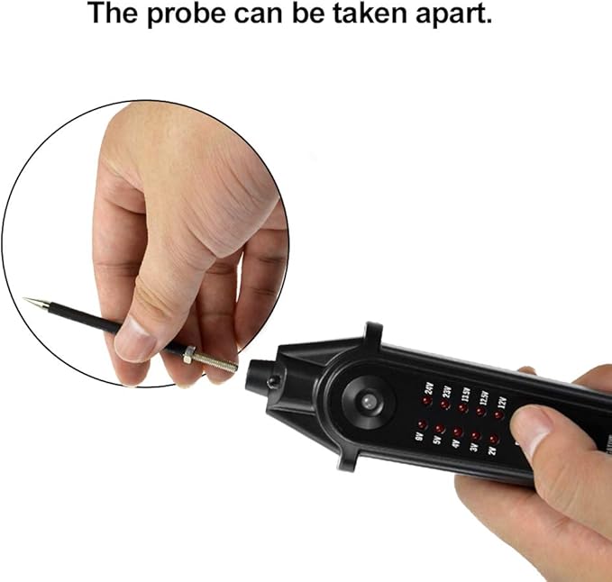 allsun Automotive Electrical Tester with Voltage Display, 2-24V Digital Circuit Test Tool, Power Short Finder Probe with LCD Screen, Polarity Indicator, 5m Cable for Car DIY Diagnostic Repair