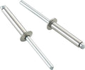 90pcs 3/16" x5/8" Stainless Blind Rivets,Pop Rivets,304 Stainless Steel Grip and Steel Mandrel, 4.8 x 16mm