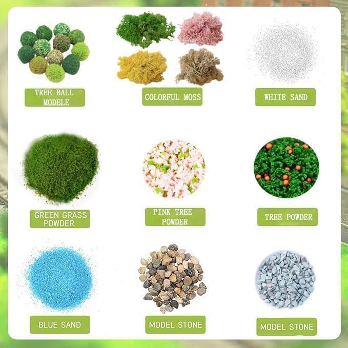 QuarenDen Scenery Basing Material Kit, 12 Bags, Basing Material Kit, Diorama - Image 2