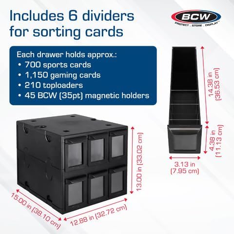 BCW 6 Drawer Card Catalog - Image 3