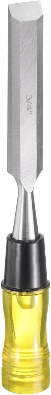 HARFINGTON Wood Chisel 3/4" CRV Steel Beveled Edge Blade PVC High Impact Handle Woodworking Hand Tool with Caps for Carving Furniture Making Carpentry Tool