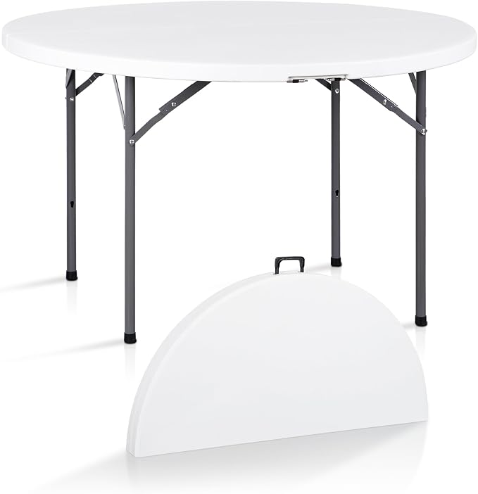 SUPER DEAL 4 Foot Round Folding Card Table by Superdeal