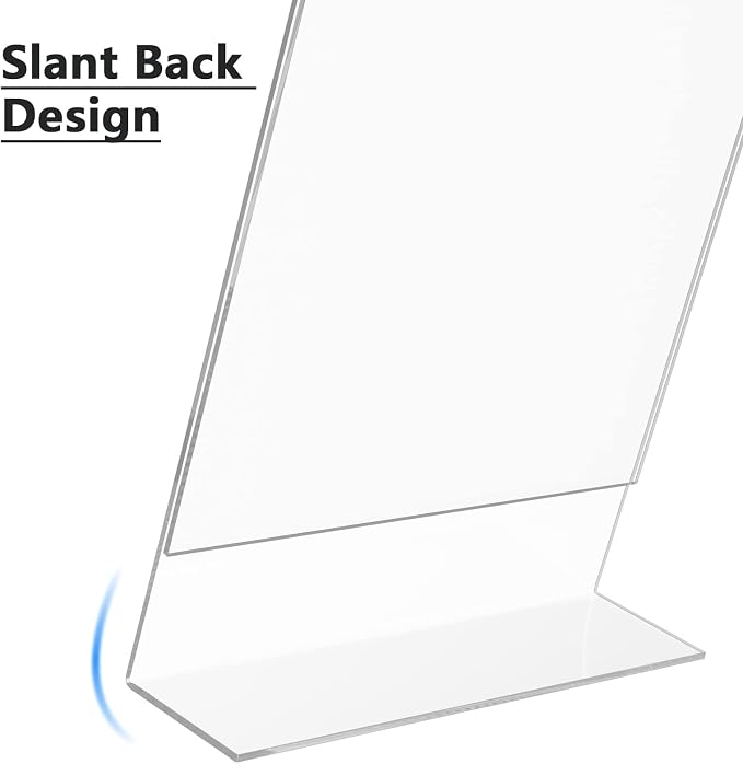 MaxGear Acrylic Sign Holder, 8.5 x 11 L-Shape Plastic Display Stand, 6 Pack | - Image 4