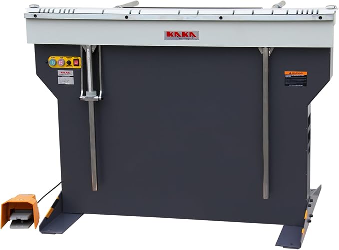 KAKA INDUSTRIAL Magnetic Sheet Metal Brake,48-Inch Electro Metal Brake Bender, 6-Ton 16-Gauge Box and Pan Brake, 220V Single Phase with Foot Pedal Control Siding Brake, Includes Clamp Bars EB-4816B