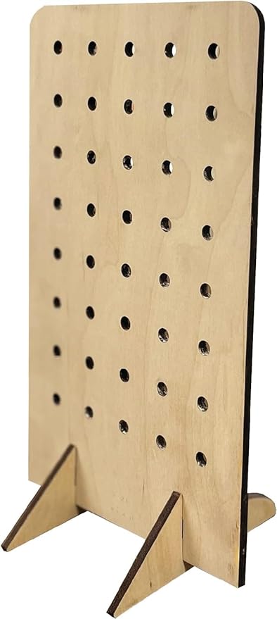 Torched Pegboard Display Stand for Jewelry, Craft Shows, Selling, Vendor Events, Tools, Peg Board Accessories Rack Organizer, Small 5.88" L x 4.3" W x 9.88" H, Natural