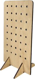 Torched Pegboard Display Stand for Jewelry, Craft Shows, Selling, Vendor Events, Tools, Peg Board Accessories Rack Organizer, Small 5.88" L x 4.3" W x 9.88" H, Natural