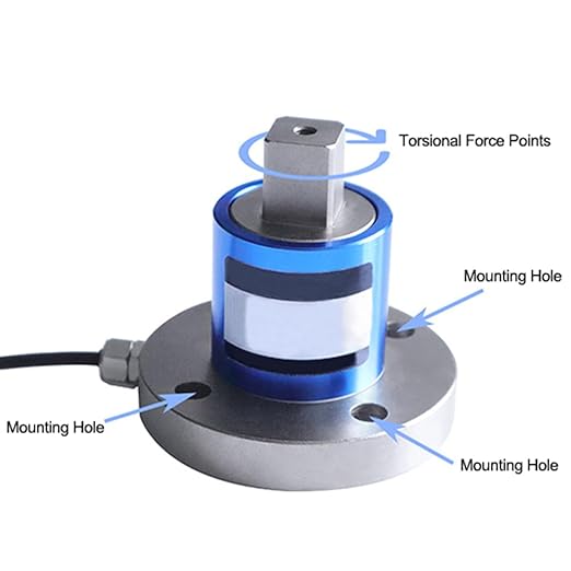 Reaction Torque Sensor 2-2000 Nm, Flange to Square Drive, High Precision Torque Transducer for Testing & Calibration (Output Signal: RS485(Equip Transmitter), 2 Nm)