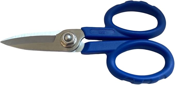 Elfcam® - 2 Pack Kevlar Scissors for Fiber Optic Cables, Super Multi Shears with Serrated Blade for Griping Materials, Multifunctional Cutters Made of High Carbon Alloy Steel, Manufactured by Nusharp