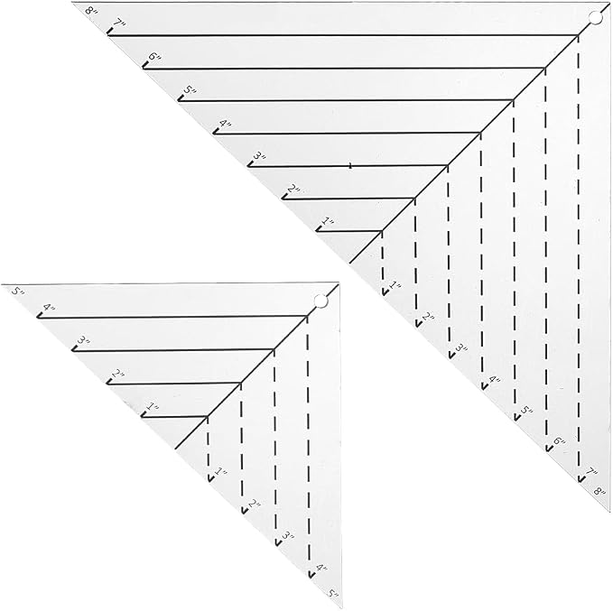 INFUNLY 2pcs Boxed Corner Template Half-Square Triangles 2 Size Acrylic Cutting - Image 5