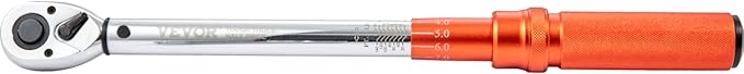 VEVOR Torque Wrench, 10-150ft.lb/14-204n.m 1/2-inch Drive Click Torque Wrench, Dual-Direction Adjustable Torque Wrench Set, Mechanical Dual Range Scales Torque Wrench Kit with Adapters Extension Rod