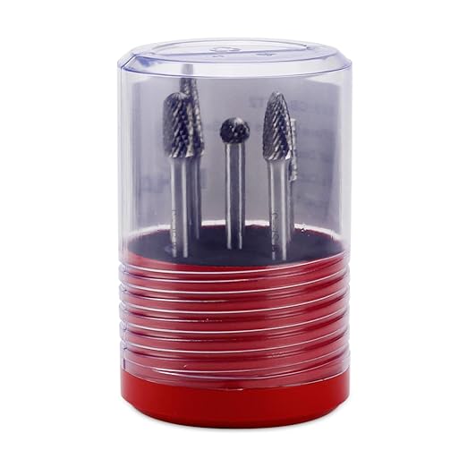 BHA Tungsten Carbide Burr Die Grinder Rotary Tool Bit Set for Metal Contouring and Deburring, Double Cut with 1/4” Shank - 5 Pieces