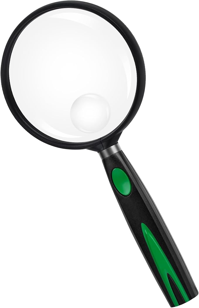 Feosky Handheld Reading Magnifier, 10X Magnifier, 75mm Shatterproof Lens by Feosky