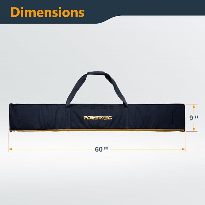 POWERTEC 71411 60" Track Saw Guide Rail Bag for Festool, Makita, and DEWALT, W/Dual-Sided Padding for Secure Rail Placement