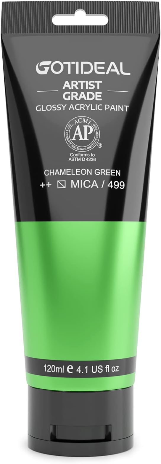 GOTIDEAL Iridescent Acrylic Paint Chameleon Green Tubes Non Toxic Non Fading by GOTIDEAL