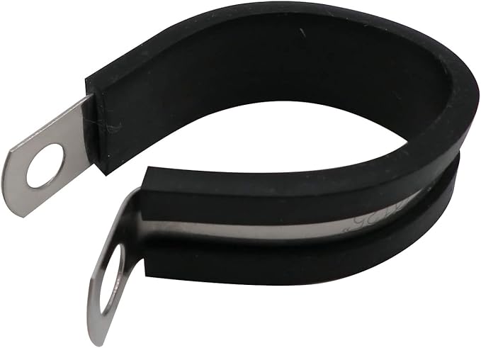 1.25" Cable Clamp Stainless Steel Rubber Cushioned Insulated Metal Clamp, Tube Holder for Tube, Pipe or Wire Cord Installation (12 Pack)