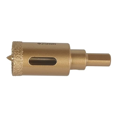 Brazed Diamond 1 inch Hole Saw with Center Drill Bit for Ceramic,Porcelain,Tile,Glass,Granite Quartz,Marble,Gemstone,Dry Drilling 25mm