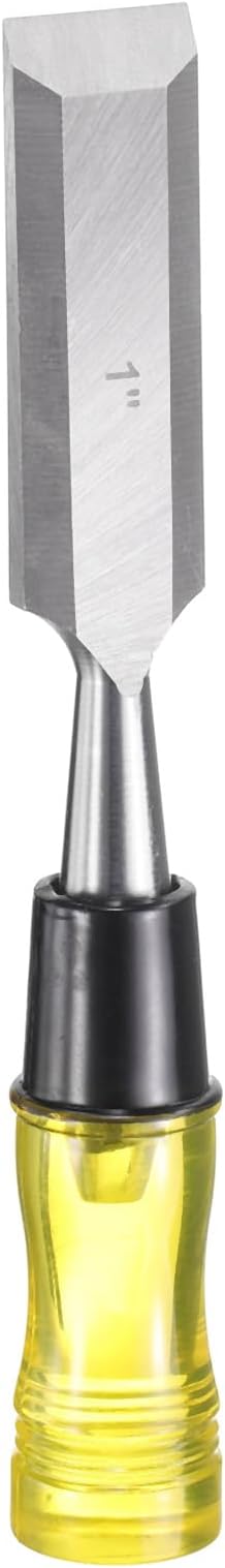 HARFINGTON Wood Chisel 1" CRV Steel Beveled Edge Blade PVC High Impact Handle Woodworking Hand Tools with Caps for Carving Furniture Making Carpentry Tools
