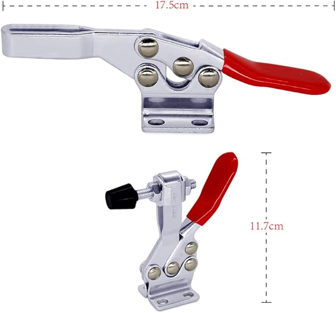 3PCS 225D 500lbs Holding Capacity Horizontal Toggle Clamp Quick-Release Horizontal Clamp,Crosscut Sled clamps for Woodworking,Hold Down Clamp for Welding & Drill Press Cam Clamp for Mechanic