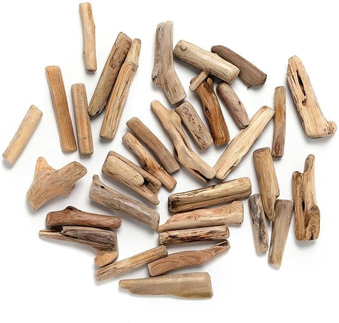 20 Pcs Wood Natural Driftwood Pieces Branch Slices Craft Sticks Beach Decor by Calsgkspray