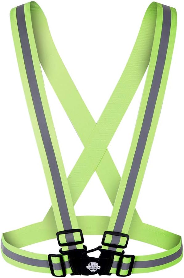 Dazonity High Visibility Safety Vest,Lightweight,Adjustable & Elastic Vest,Hi Vis Reflective Strips, Fit for Men & Women, Construction,Cycling, Runnning, Surveyor, (Yellow)
