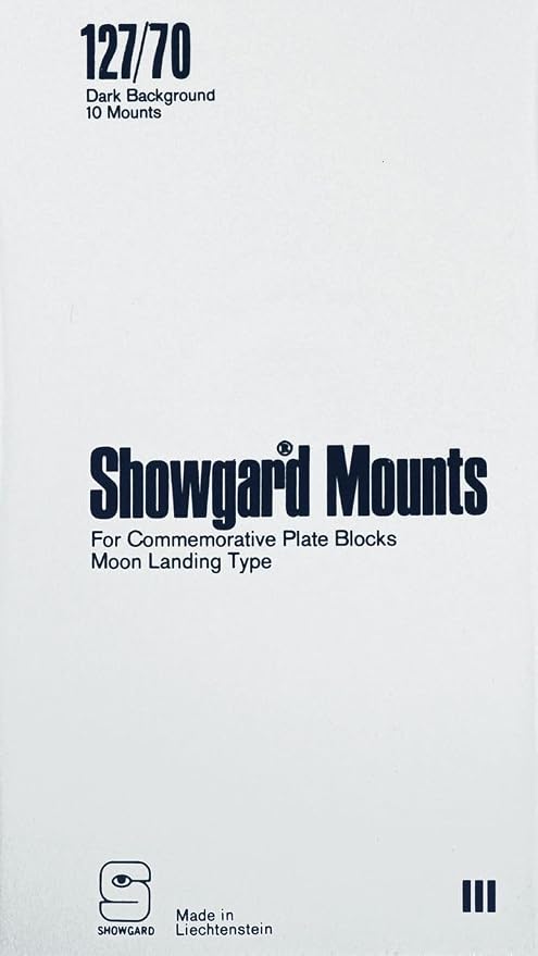 Pre-cut Black Stamp Mounts Size 127/70 by Showgard