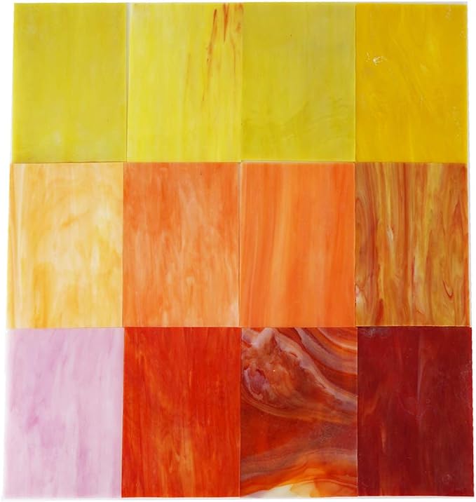 Lanyani 10 Sheets Variety Stained Glass Sheets Pack, 4 x 6 inch Large Cathedral - Image 7