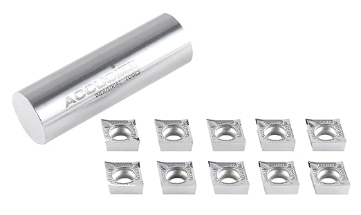 Accusize Industrial Tools CCGT32.52 Uncoating Carbide Inserts, 10 Pcs, for Machining Aluminum, 6600-0002x10