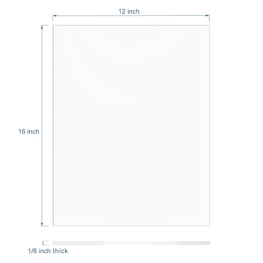 KAITELA Clear Acrylic Sheet 12" x 16" Cast Plexiglass Panel 1/8" Thick - Image 3