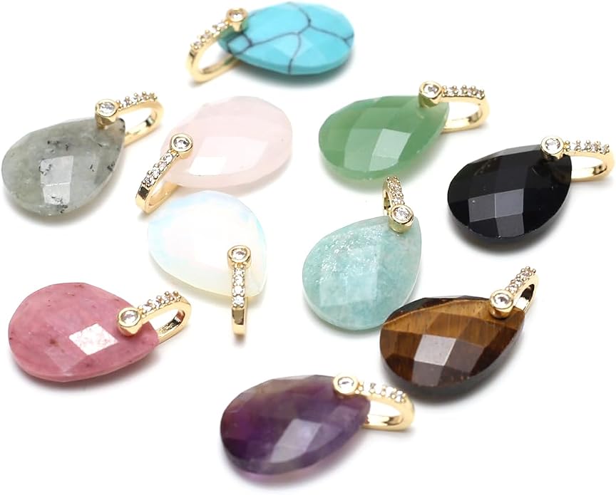 LE SKY Natural Stone Pendants Healing Crystal Gemstones by LE+SKY