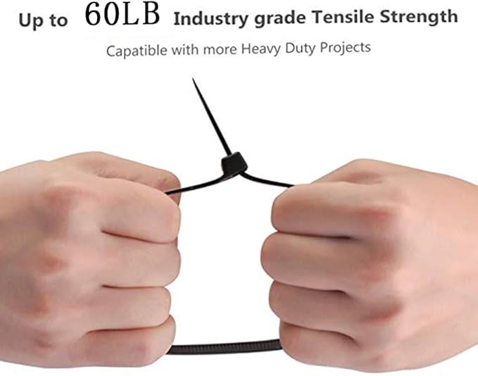 Zip ties 12 inch Black small Nylon Cable ties 100 per pack for Indoor and Outdoor Uses 3 latches for stronger locks With 60 Pounds Tensile Strength