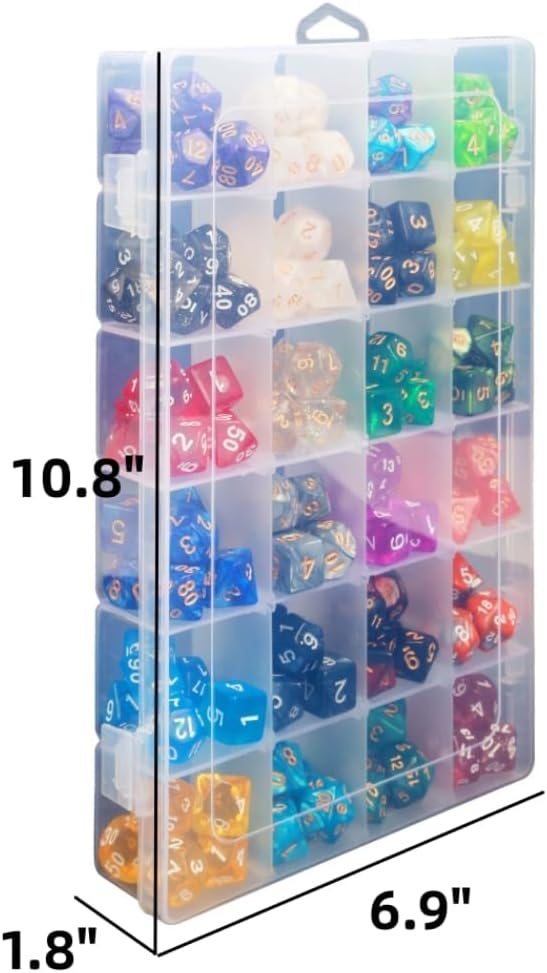 DND Dice Storage Box Each 24 Grids Polyhedral Dice Organizer - Image 2
