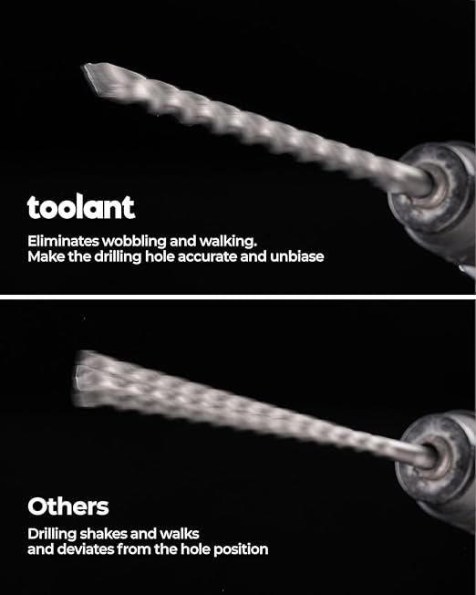 toolant Masonry Drill Bit,SDS Plus Rotary Hammer Drill Bits Set for 3/8" x6inch 10pcs,Carbide Tipped 2-Cutter for Concrete,Masonry and Brick