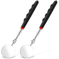 2PCS Telescoping Inspection Mirror Extendable Mirror on a Stick Mechanic Mirror with Long Handle Round Extendable Mirror for Mechanic Checking Vehicle